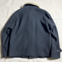 定価60万超! HERMES カシミア ウール ムートン ボンバー ジャケット フランス製 エルメス CASHMERE WOOL BOMBER JACKET MOUTON FRANCE NAVY_画像9