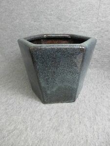 【政】27332 中国六角なまこ火鉢 からつ 骨董 古物