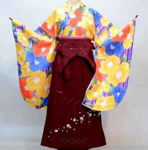  кимоно hakama комплект Junior для . исправление 135cm~143cm тысяч фиолетовый десять тысяч . новый товар ( АО ) дешево рисовое поле магазин NO29563-02