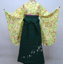 着物 袴セット ジュニア用へ直し 135cm～143cm 百花斉放 袴色変更可能 新品（株）安田屋 NO31788-02_画像1