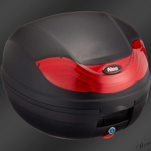 ◆荷物を入れたまま持ち運びも可能◆ リアボックス 32L オートバイ アクセサリー 収納 ヘルメット ツーリング ブラック×レッド