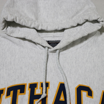 アメリカ購入 USED品 CHAMPION チャンピオン リバースウィーブ ITHACA COLLEGE ワッペン パーカー フーディー 杢グレー L_画像8