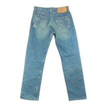 Levi's リーバイス ペンキ加工 501 デニム パンツ インディゴブルー系 32【中古】_画像2