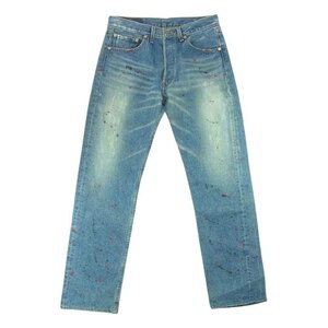 Levi's リーバイス ペンキ加工 501 デニム パンツ インディゴブルー系 32【中古】