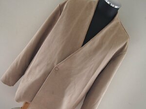  Zara *ZARA* long sleeve fake suede no color cardigan * jacket * outer * stretch * cutting processing cut ... none *L(USA size )