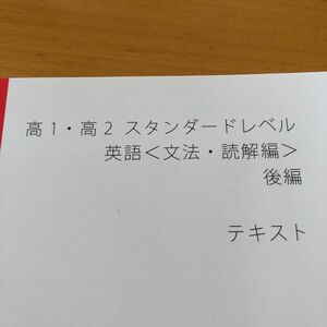 スタディサプリ　高1高2スタンダードレベル　英語文法読解編　後編