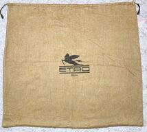 エトロ「 ETRO 」バッグ保存袋 (1350) ヴィンテージ 付属品 内袋 布袋 巾着袋 不織布製 66×59cm 特大サイズ 大きめ ブラウン_画像1