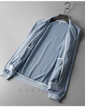 R148新品サマージャケット リネンジャケット メンズ 立ち襟 カジュアル 綿麻 カーディガン 春 夏 秋服 アウター ブルー M~2XL_画像4