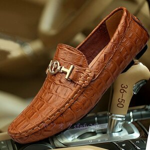 P435 новый товар очень красивый товар Loafer туфли без застежки натуральная кожа обувь для вождения телячья кожа мужской обувь большой размер есть . выбор цвета возможно Brown 