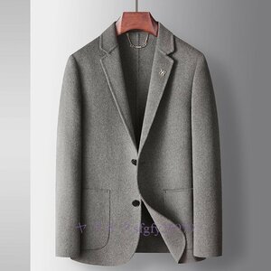P845新品職人手作 ウール メンズ テーラードジャケット 高級 カシミヤ ブレザー スプリングコート 秋冬 スーツ 紳士 アウター スリム