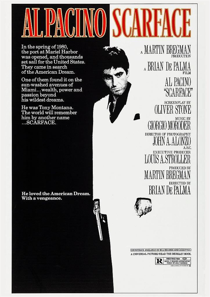 アル・パチーノ主演 映画スカーフェイスポスター ネガ付き