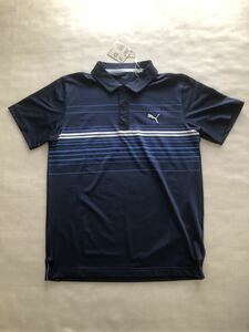 送料無料◆新品◆PUMA GOLF ボーダー柄 半袖ポロシャツ◆(S)◆535136-04◆プーマ ゴルフ