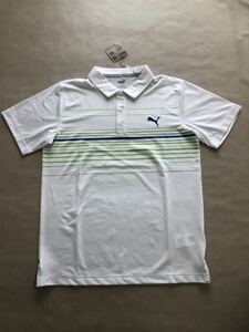 送料無料◆新品◆PUMA GOLF ボーダー柄 半袖ポロシャツ◆(L)◆535136-05◆プーマ ゴルフ