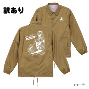 【訳あり品！】カブヌシ　ナイロンコーチジャケット『Why not be a cubnushi??』　サイズ：XL　カラー：コヨーテ