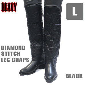[HEAVY](L size ) diamond pad leg chaps black Moto blue zLEG CHAPS