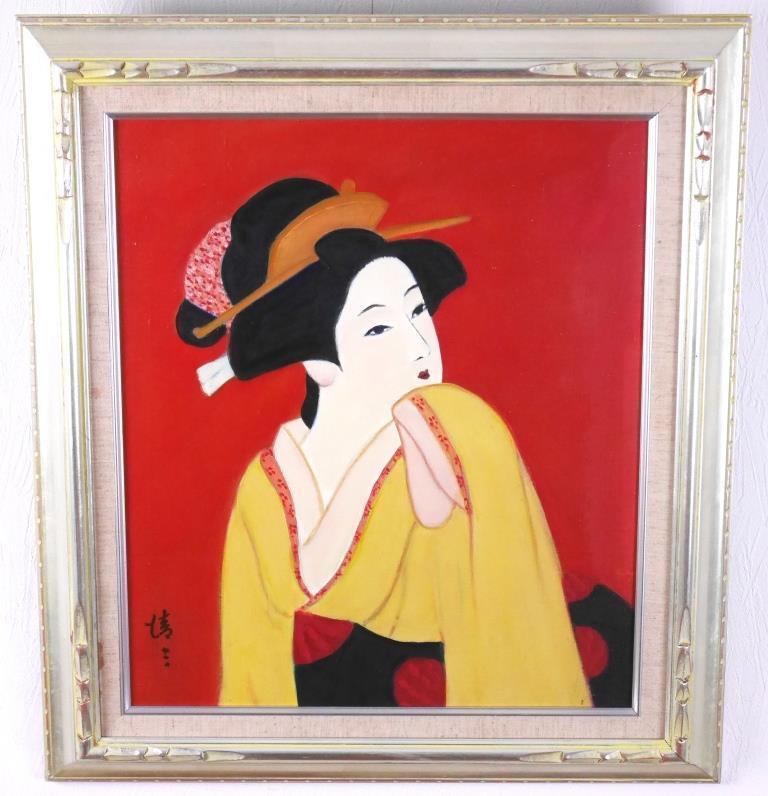 Seizo Noda Schöne Frau Gemälde ◆ Ölgemälde Nr. 10, handgemalt ◆ Signiert ◆ Großformat! Sammlung Hermitage Museum! Ukiyo-e, Malerei, Ölgemälde, Porträts