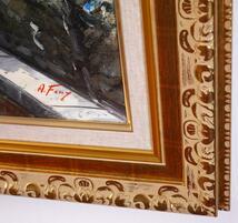 アダモ・フェリー『パリの風景』◆油彩20号◆直筆サイン◆特大！イタリア作家！絵画_画像3