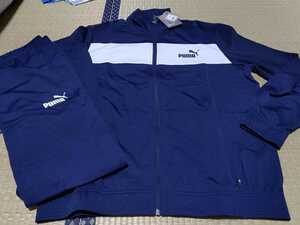 [ new goods ] Puma jersey top and bottom XL navy blue 