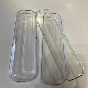 デコ用　2段　クリア　ペンケース　プラスチック　15㎝ 