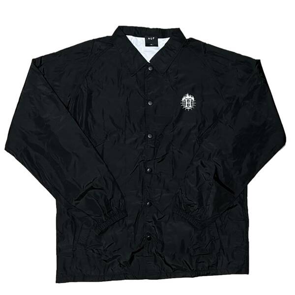 HUF THRASHER TDS ハフ×スラッシャー TOUR DE STOOPS コーチジャケット Coach jacket（ブラック）（M） [並行輸入品]