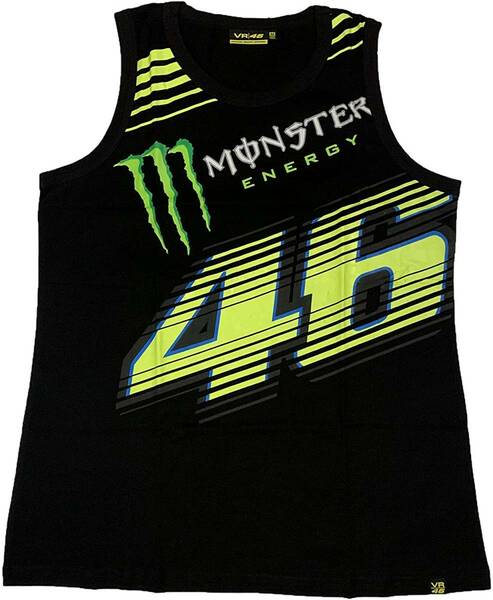 VR46 MONSTER ENERGY モンスターエナジー タンクトップ（ブラック）(XL) [並行輸入品]