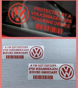  Volkswagen security sticker red 2 sheets Golf Beetle Vintage 