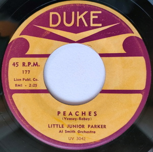 ★Little Junior Parker【US盤 Blues 7&#34; Single】 Peaches / Pretty Little Doll (Duke 177) 1957年 Original Single