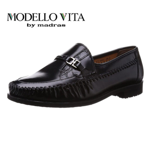 ▲MODELLO VITA モデーロ ビータ ビット ローファー ビジネス 革靴 幅広 撥水 3E VT5601 ブラック 24.5cm (0910010523-bk-s245)