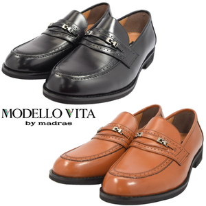 ▲MODELLO VITA モデーロ ビータ ローファー ビット ビジネス 革靴 幅広 撥水 4E VT5572 コニャック 27.0cm (0910010158-co-s270)