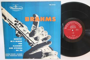 LP Leopold Wlach, Vienna Konzerthaus Quartet Brahms WL5155 WESTMINSTER US Vinyl /00260