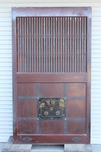 GM11m① total zelkova iron .. attaching warehouse door old Japanese-style house . old Japanese-style house reproduction entranceway door warehouse zelkova .