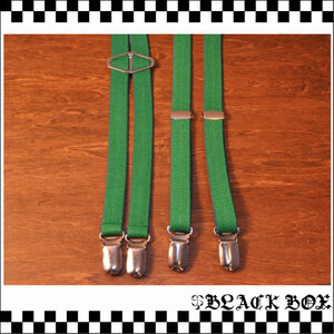 オリジナル BRACES ブレイセス SUSPENDER サスペンダー Oi SKINS PUNKS MODS SKA RUDEBOY オイ スキンズ パンク H型 H形 幅15mm グリーン