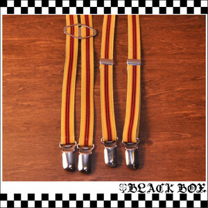 オリジナル BRACES ブレイセス SUSPENDER サスペンダー Oi SKINS PUNKS MODS SKA RUDEBOY オイ スキンズ パンク H型 幅15mm ストライプ 9