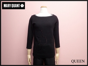 MARY QUANT LONDON daisy spangled knitted *M* Mary Quant London / sweater / Logo /@B1/22*11*4-24