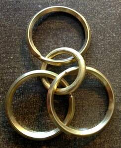 solid brass brass purity cloth brass key holder key ring leather craft parts 2 -ply ring ma LUKA n circle . circle can made in Japan 