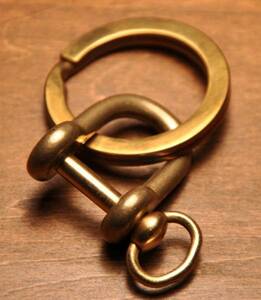 solid Brass solid brass brass purity cloth shackle key holder leather craft parts metal fittings made in Japan 