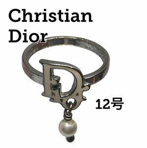 【即日発送】Christian Dior ロゴ シルバー パール リング 指輪 CD クリスチャン ディオール 真珠