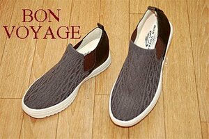 【BON VOYAGE】軽量ニット&サイドゴアスリッポン #14890 CHOCO 23.0cm★新品★