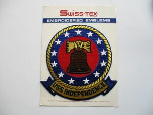 【送料無料】アメリカ海軍インディペンデンスUSS INDEPENDENCEパッチ刺繍ワッペン/CV-62航空母艦patches swiss-tex NAVY米海軍USN米軍 M14