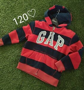 裏起毛 ジップアップパーカー GAP　ボーダー120