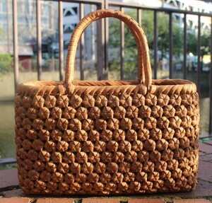  hexagon flower .. braided mountain ... basket bag compact pouch basket bag 