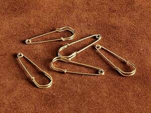  brass safety pin safety pin ( small )5 piece set : brass miscellaneous goods handicrafts supplies parts Gold small Western-style clothes key holder stick pin 