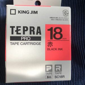 「テプラ」PROテープカートリッジ SC18R 18mm （パステル・赤・黒文字）