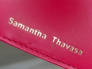 使用2回♪サマンサタバサSamantha Thavasa♪レディースPink 本革 名刺入れ カードケース 2枚 パスケース クレカSUICA3308■郵便送料：140円