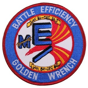 UA40 BATTLE EFFICIENCY GOLDEN WRENCH 戦闘効率 丸形 ミリタリー ワッペン パッチ ロゴ エンブレム アメリカ 米国 USA 輸入雑貨