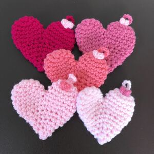 * acrylic fiber tawashi Heart type pink 5 pieces *