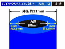 【長さ3メートル】TOYOKING 耐圧 バキューム シリコン ホース 耐熱 内径Φ6 青色 ロゴマーク無し 日本車 アメ車 汎用_画像4