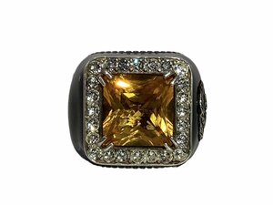 GUCCI Gucci ring ring 538037-J8777 16 number 391 4600G Ag925 silver rhinestone black black yellow yellow color brand /027