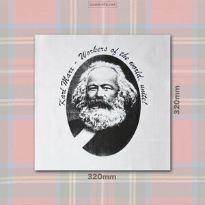 ■洋服リメイク パンクファッション■ カール・マルクス[karl marx]パッチ 32cm大判