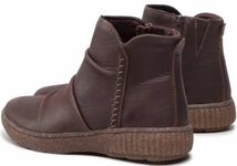 送料無料 Clarks 26.5cm ジッパー ブーツ バーガンディ チャンキー ソール サイドゴア スニーカー レザー 革 パンプス ヒール AAA106_画像3